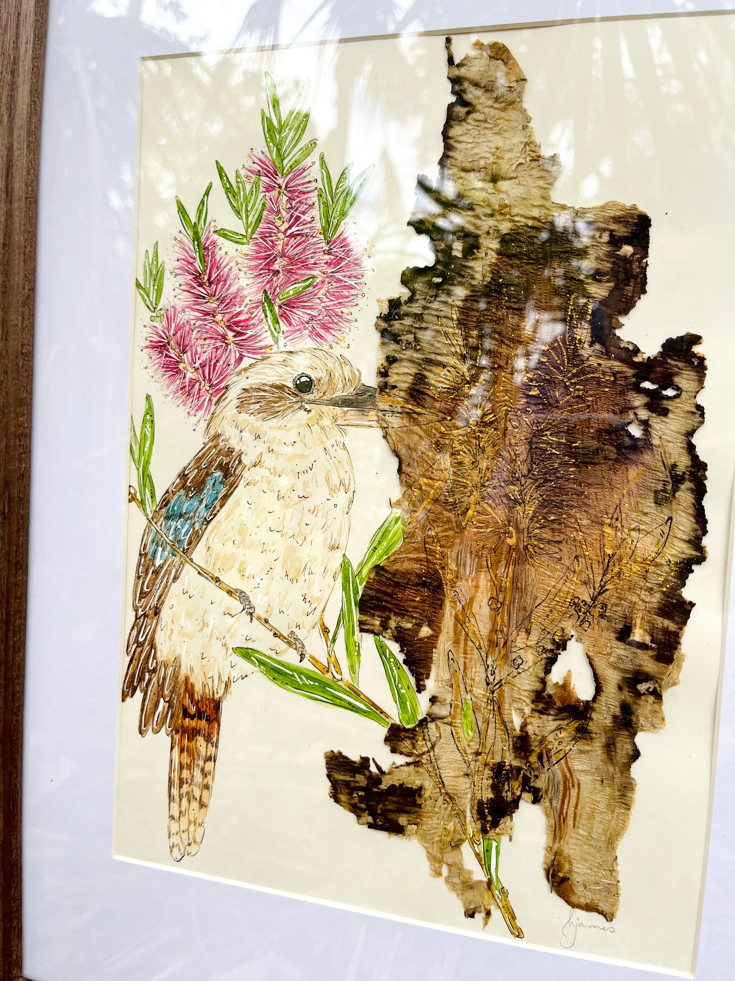 ‘Keeper of the Dawn’ | Original Watercolour & Paperbark Artwork