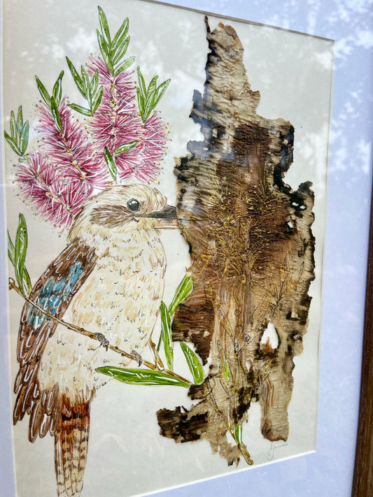 ‘Keeper of the Dawn’ | Original Watercolour & Paperbark Artwork
