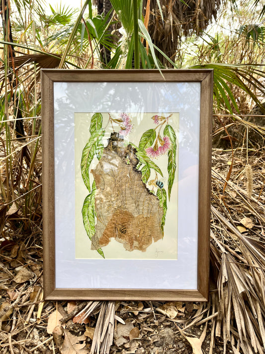 ‘The Nectar Keepers’ | Original Watercolour & Paperbark Artwork