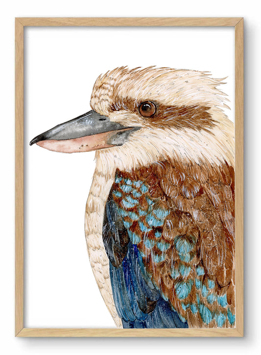 Blue Winged Kookaburra | Watercolour Art Print