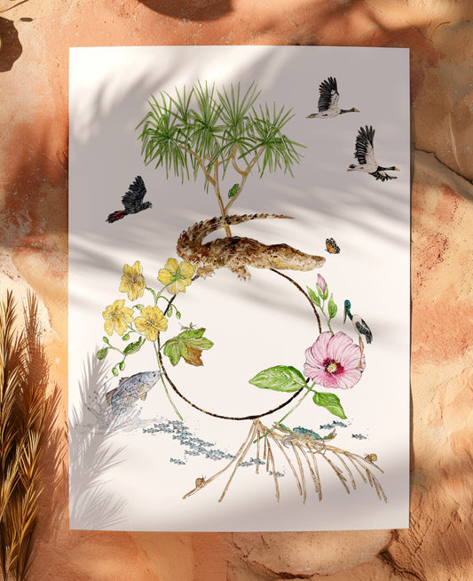 watercolour art print of the Northern territory of Australia