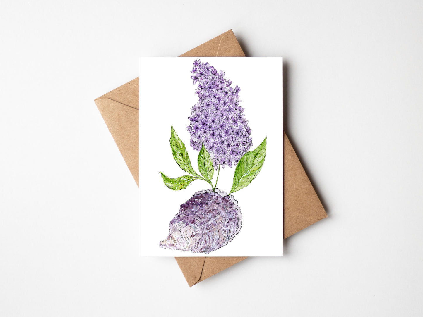 Lilac & Oyster Shell Greeting Card