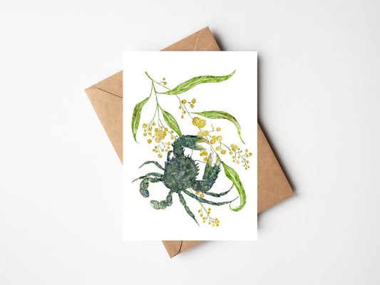 Mudcrab & Acacia Greeting Card