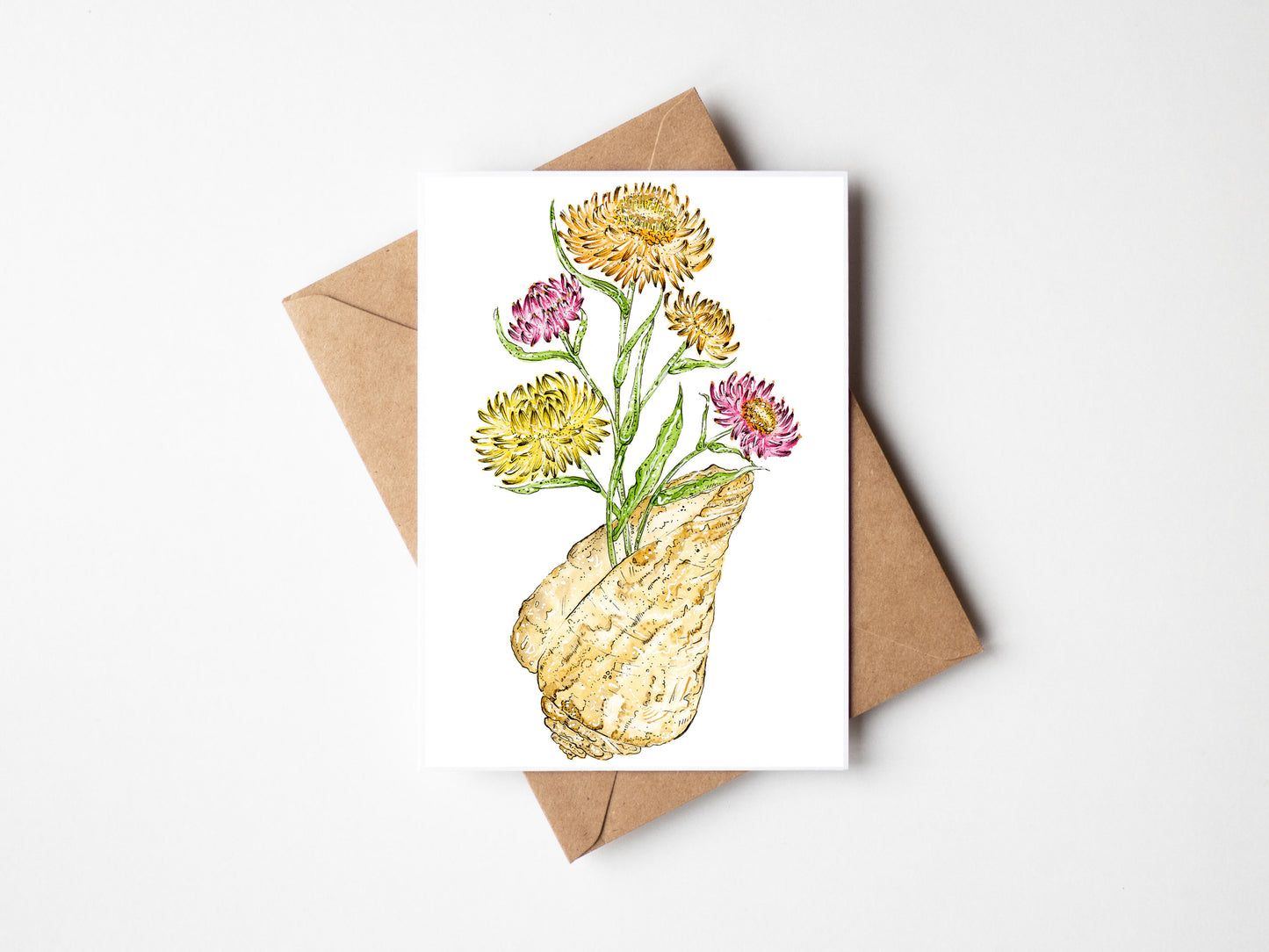 Australian Paper Daisy Greeting Card