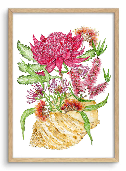 Waratah Wildflowers Mermaid Vase